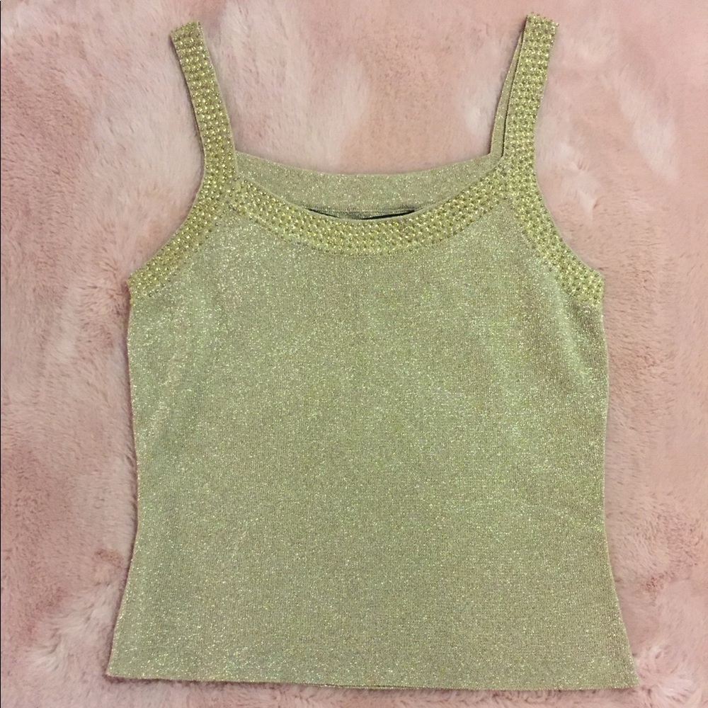 Vintage Carmen Marc Valvo ✨Gold Shimmer Tank ✨